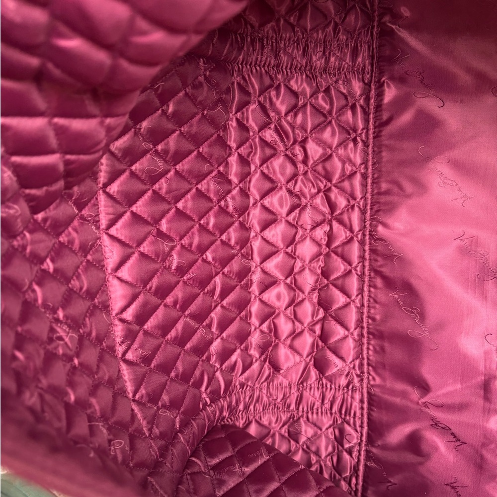 Vera Bradley Quilted Floral Travel Duffel in Pink and Red ‘Bohemian Blooms’ - Picture 5 of 5